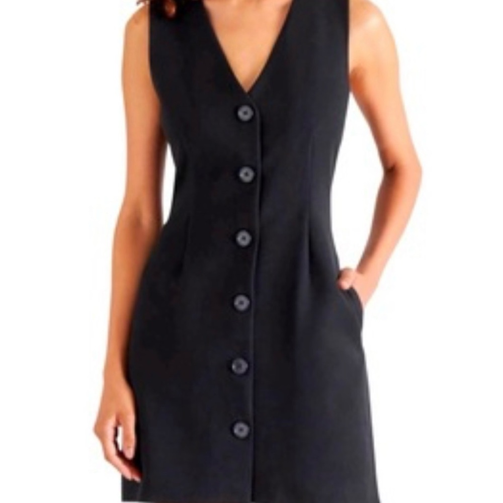 Steve Madden button down Black Sleeveless Dress